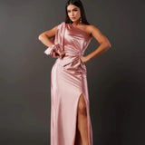 One-Shoulder Maxi Jurk met Drapering