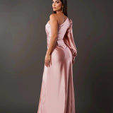 One-Shoulder Maxi Jurk met Drapering