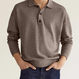 Heren Polo Met Lange Mouwen En Knopen Comfort Fit