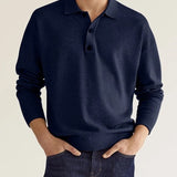Heren Polo Met Lange Mouwen En Knopen Comfort Fit