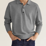 Heren Polo Met Lange Mouwen En Knopen Comfort Fit