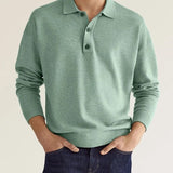 Heren Polo Met Lange Mouwen En Knopen Comfort Fit