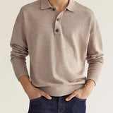 Heren Polo Met Lange Mouwen En Knopen Comfort Fit
