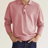 Heren Polo Met Lange Mouwen En Knopen Comfort Fit