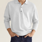 Heren Polo Met Lange Mouwen En Knopen Comfort Fit