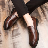 Heren Klassieke Instappers met Lederen Look en Comfort Zool