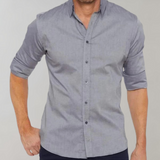 Heren Overhemd Slim Fit met Lange Mouwen en Klassieke Kraag