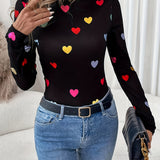 Coltrui met Hartjes Print en Slim Fit Pasvorm