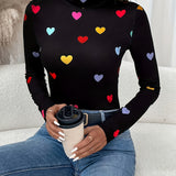 Coltrui met Hartjes Print en Slim Fit Pasvorm