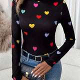 Coltrui met Hartjes Print en Slim Fit Pasvorm