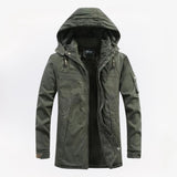Heren parka winterjas in donkergroen – wind- en waterdicht materiaal, warme voering en comfortabele pasvorm voor koude dagen.