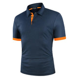 Heren Polo Shirt met Contrast Details en Korte Mouwen