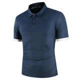 Heren Polo Shirt met Contrast Details en Korte Mouwen