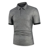 Heren Polo Shirt met Contrast Details en Korte Mouwen