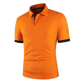 Heren Polo Shirt met Contrast Details en Korte Mouwen