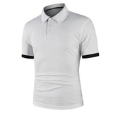 Heren Polo Shirt met Contrast Details en Korte Mouwen
