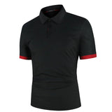Heren Polo Shirt met Contrast Details en Korte Mouwen