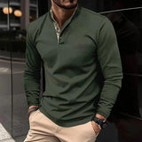 Longsleeve Shirt met Ritskraag en Slim Fit