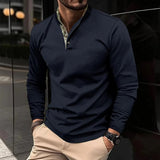 Longsleeve Shirt met Ritskraag en Slim Fit