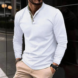 Longsleeve Shirt met Ritskraag en Slim Fit