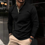 Longsleeve Shirt met Ritskraag en Slim Fit