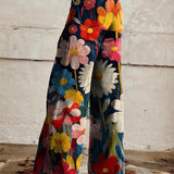 Dames broek met bloemenprint en wijde pijpen