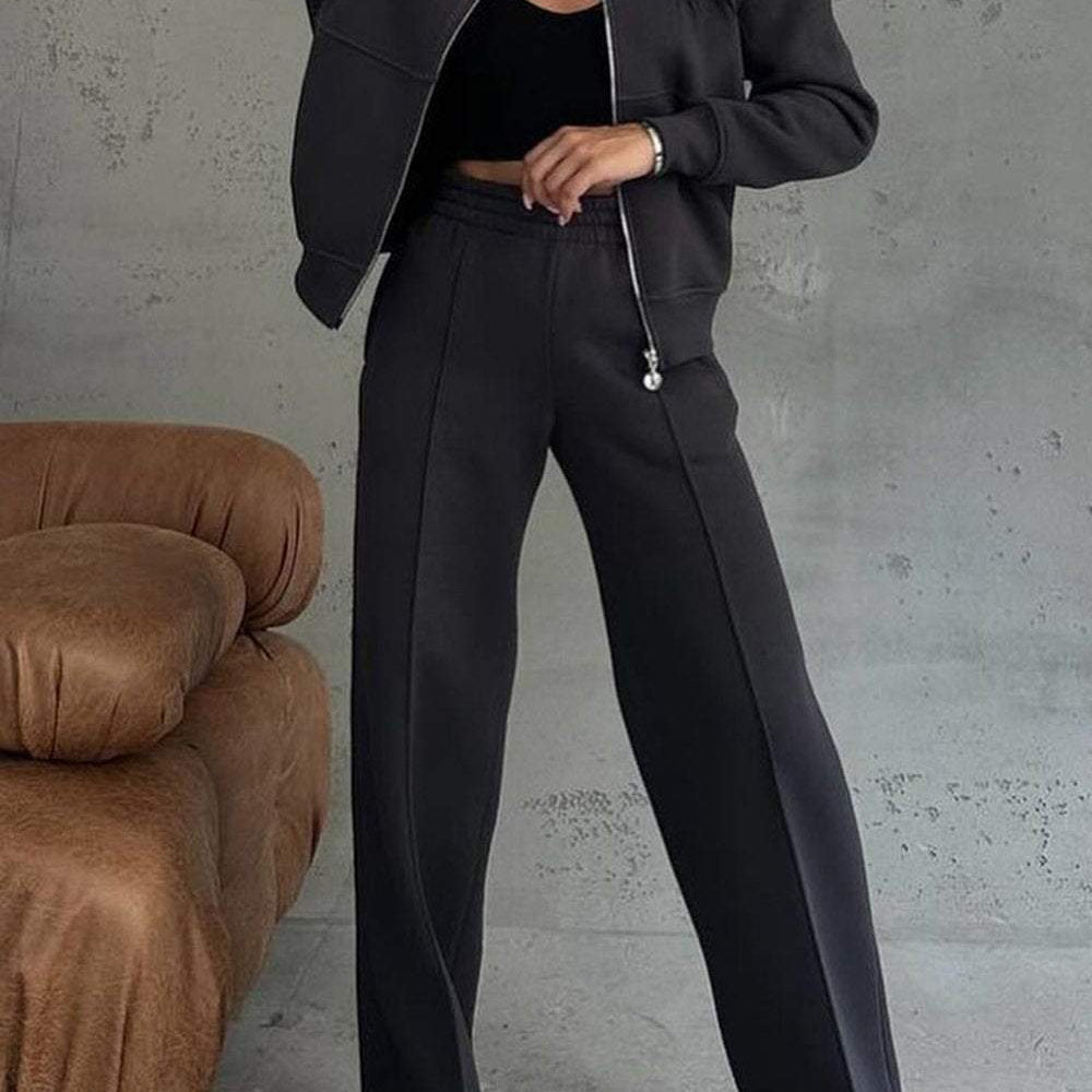 Tweedelige Set met Ritsjack en Wijde Broek