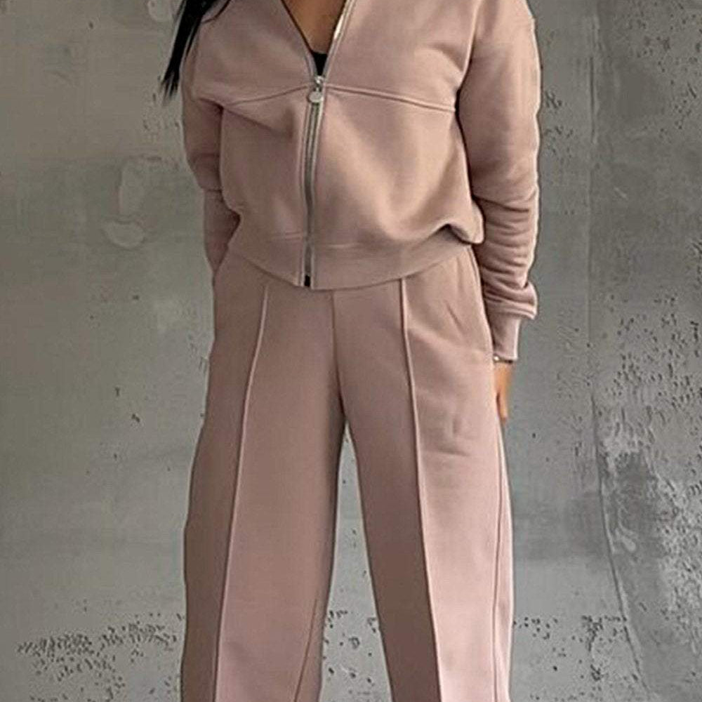 Tweedelige Set met Ritsjack en Wijde Broek