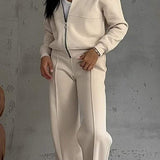 Tweedelige Set met Ritsjack en Wijde Broek