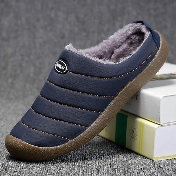 WarmStep herenpantoffels – gevoerde, zachte stof en comfortabele pasvorm voor warme voeten en ultiem draagcomfort.