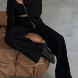 Tweedelige Set met Ritsjack en Wijde Broek