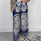 Dames broek met paisley print en wijde pijpen