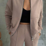Tweedelige Set met Ritsjack en Wijde Broek