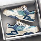 Trendy Sneakers met Grafisch Design en Dikke Zool