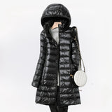 Lange dames winterjas in diverse kleuren – warme gevoerde stof, elegante pasvorm en perfecte bescherming tegen kou.