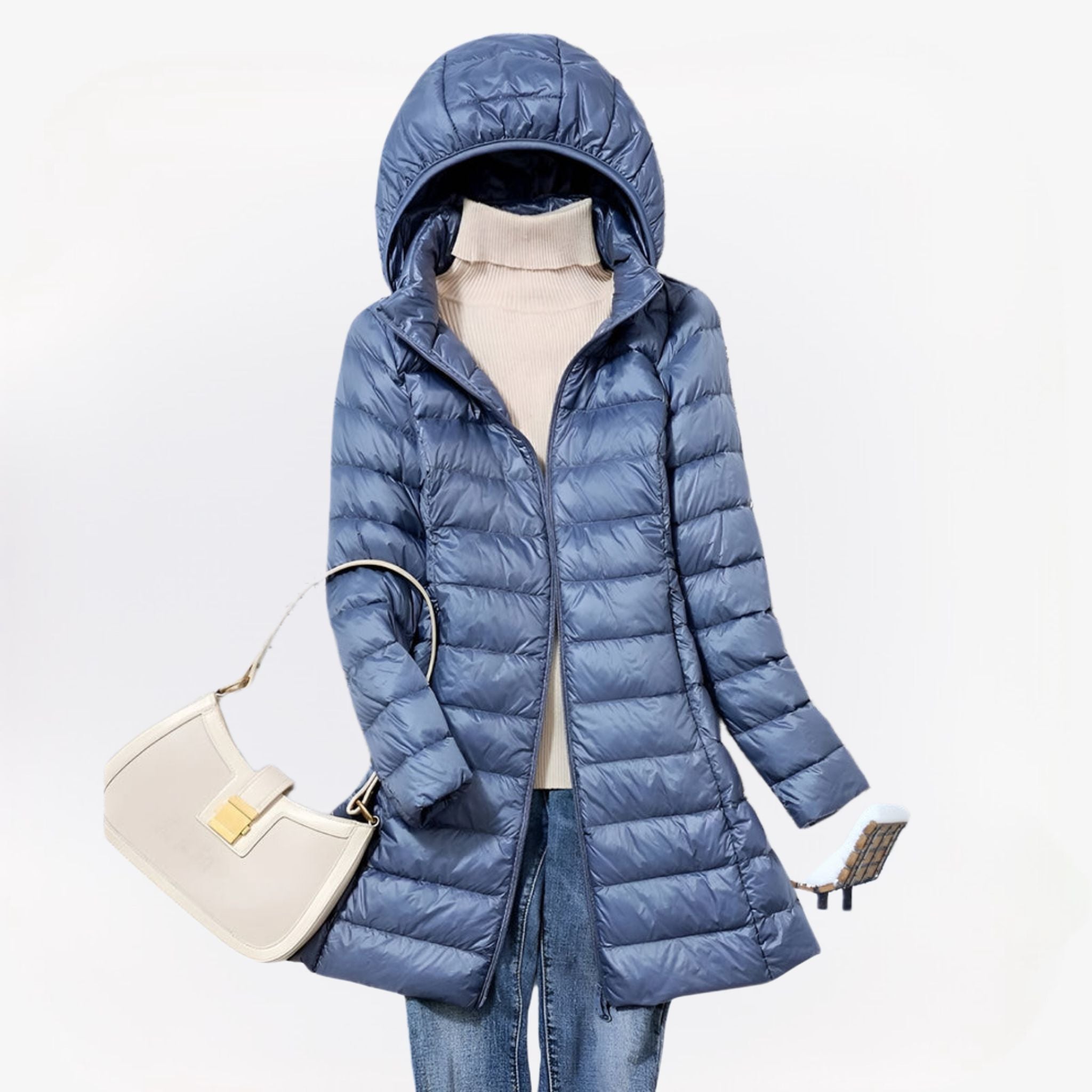 Lange dames winterjas in diverse kleuren – warme gevoerde stof, elegante pasvorm en perfecte bescherming tegen kou.
