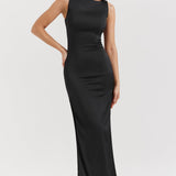 Maxi Jurk met Hoge Hals en Mouwloos Ontwerp