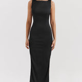 Maxi Jurk met Hoge Hals en Mouwloos Ontwerp