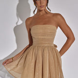 Strapless Glitter Mini Jurk
