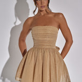 Strapless Glitter Mini Jurk