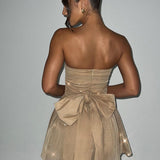Strapless Glitter Mini Jurk