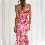 Dames Midi Jurk met Bloemenprint en Spaghettibandjes