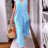 Dames Midi Jurk met Bloemenprint en V-Hals