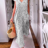 Dames Midi Jurk met Bloemenprint en V-Hals