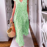 Dames Midi Jurk met Bloemenprint en V-Hals