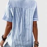 Dames blouse met plooidetails en korte mouwen