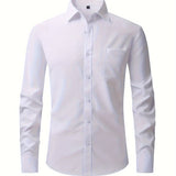 Heren Overhemd Slim Fit met Lange Mouwen en Klassieke Kraag