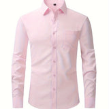 Heren Overhemd Slim Fit met Lange Mouwen en Klassieke Kraag