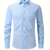 Heren Overhemd Slim Fit met Lange Mouwen en Klassieke Kraag