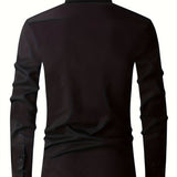 Heren Overhemd Slim Fit met Lange Mouwen en Klassieke Kraag